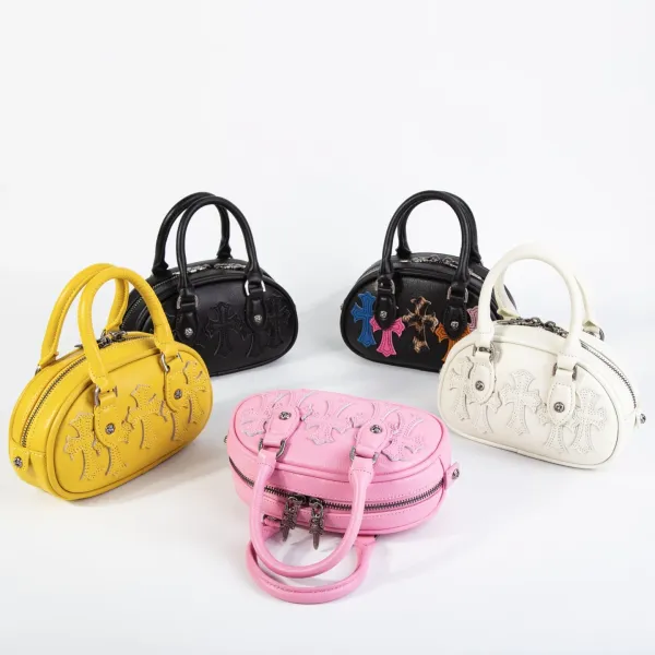 Chrome Hearts Mini Crossbody Bag Black Leather Handbag - 4