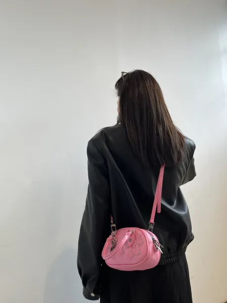 Chrome Hearts Mini Crossbody Bag Black Leather Handbag - 8