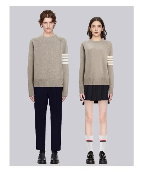 Thom Browne 4-Bar Stripe Crewneck Sweater Gray - 6