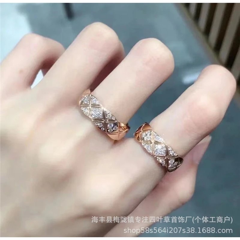 Design Quilted Diamond-Set Rose Gold Rings