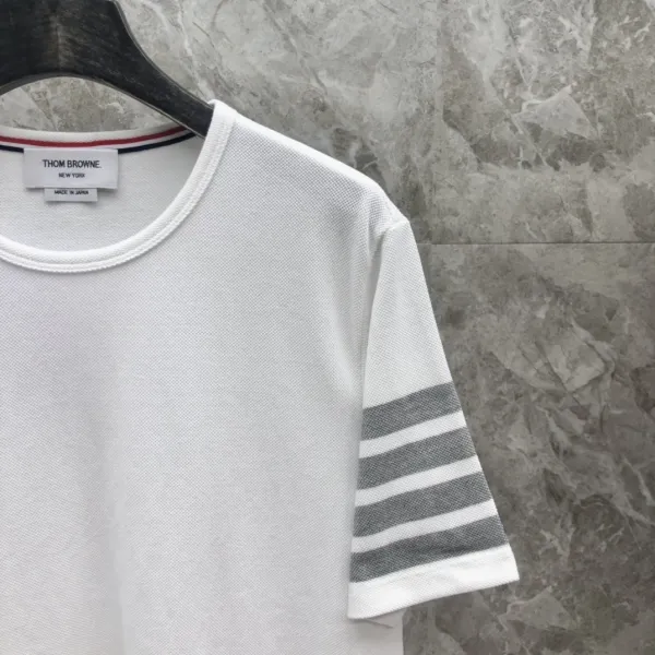 Thom Browne 4-Bar Stripe Ribbed T-Shirt Burgundy - 14
