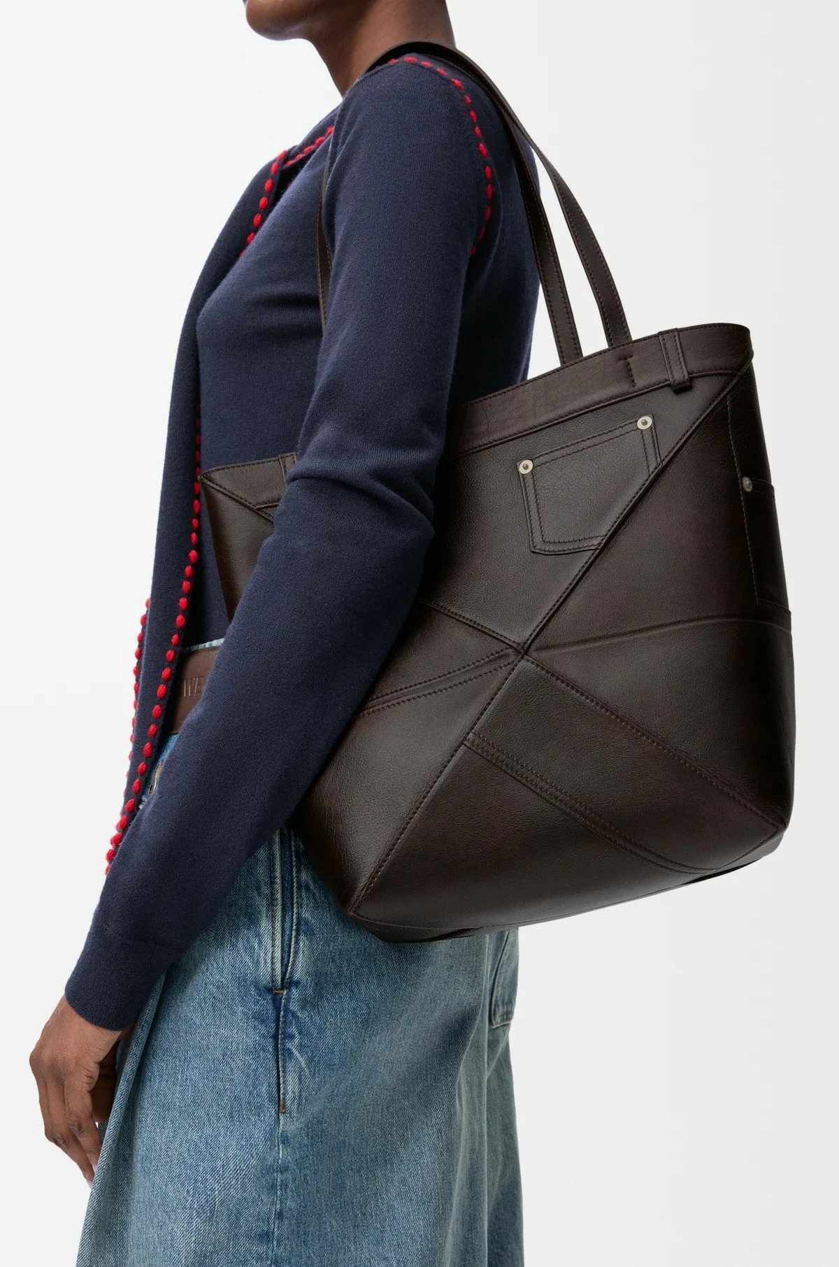 Loewe Puzzle Tote Black Leather Tote Bag - 3