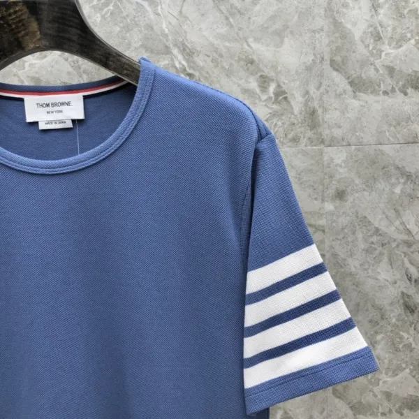 Thom Browne 4-Bar Stripe Ribbed T-Shirt Burgundy - 30
