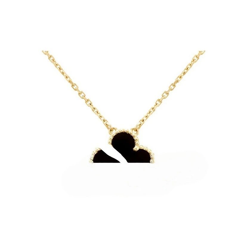 Gold Black Agate Necklace