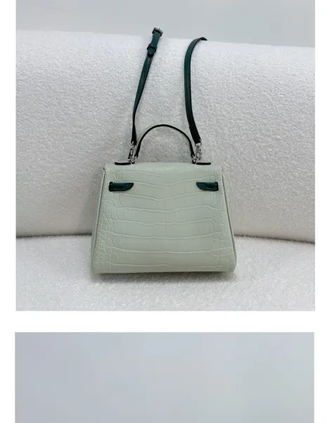 Hermès Mini Kelly Pochette Crocodile Black Handbag - 29