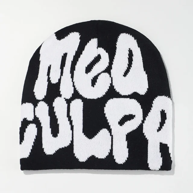 Unbranded Hats Knitted Beanie with Oversized Lettering product detail image 9