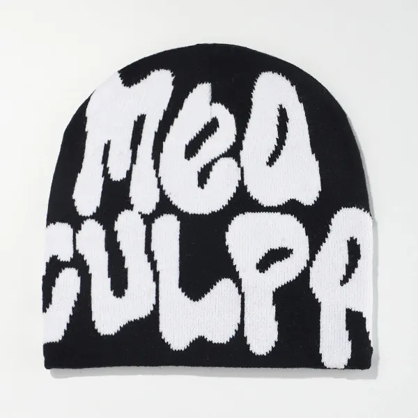 Mea Culpa Pink and Brown Knit Beanie - 10