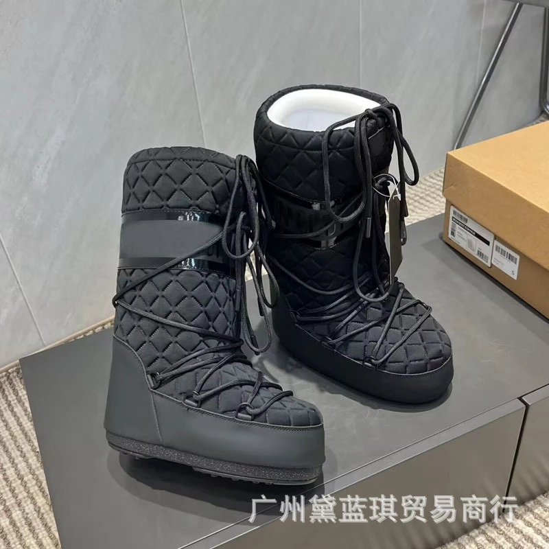 Moncler Genius x Off-White Moon Boot Black Quilted Snow Boots