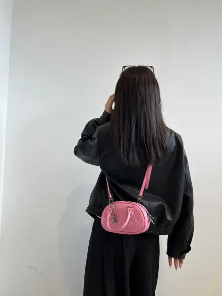 Chrome Hearts Mini Crossbody Bag Black Leather Handbag - 9