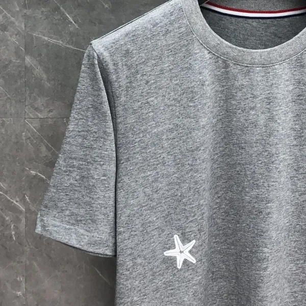 Thom Browne Turtle and Star Embroidered Navy T-Shirt - 23