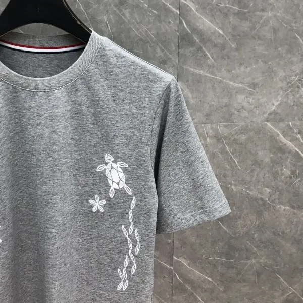 Thom Browne Turtle and Star Embroidered Navy T-Shirt - 25