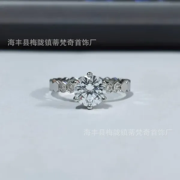 Hexagonal Pavé Ring Gold Tone Jewelry - 12