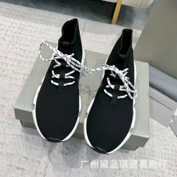 Balenciaga Speed Trainer Gray Knit Sneakers - 6