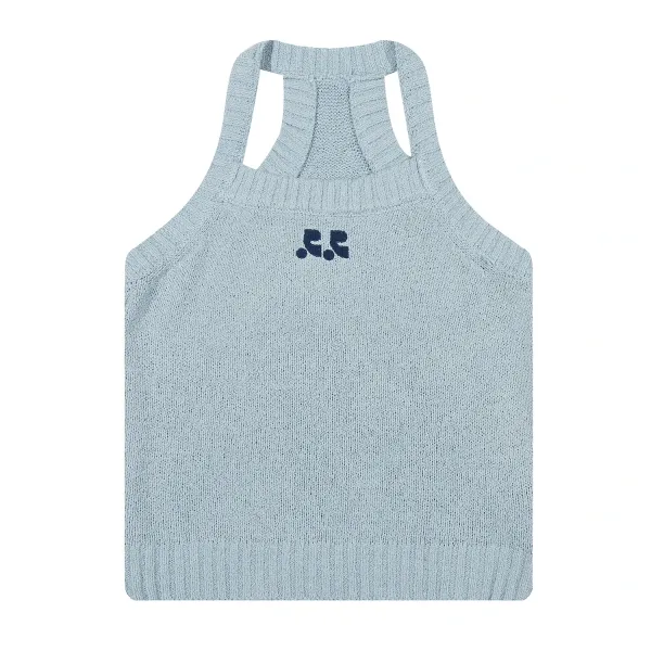 GRA Knit Halter Vest Top White - 5