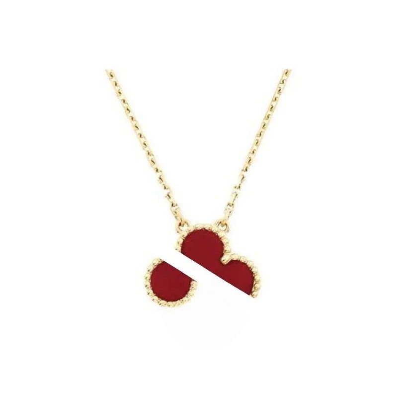 Gold Red Agate Necklace