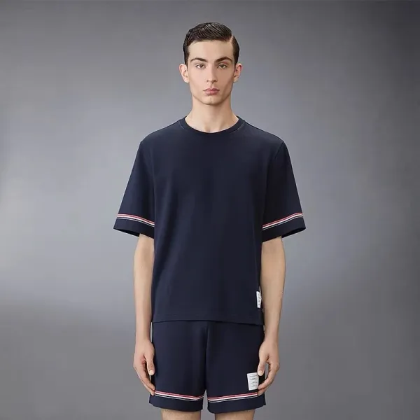 Thom Browne Classic Four-Bar Stripe Navy T-Shirt - 9