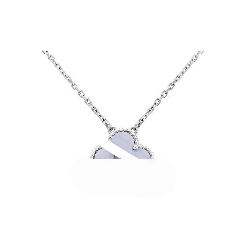 White gold purple chalcedony necklace