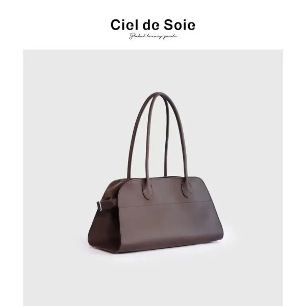 Design Arch-Shape Handbag Dark Chocolate Handbags - 18