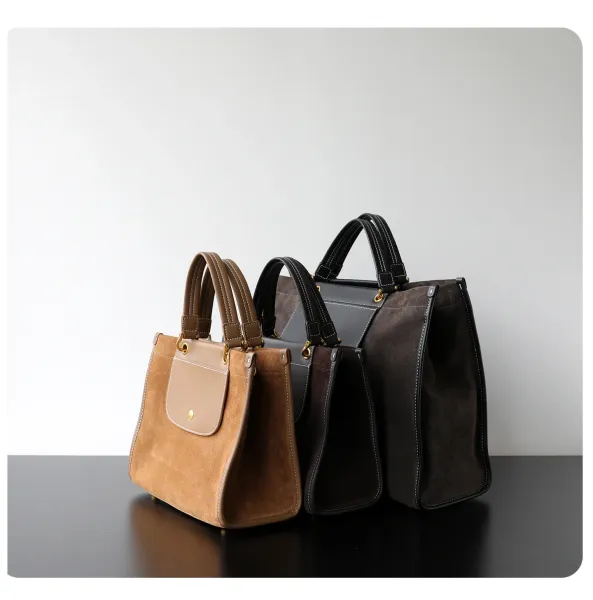 Longchamp Le Pliage Xtra Suede Tote Bag Charcoal Gray Handbag - 5