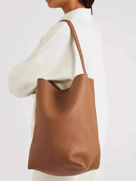 Minimalist Suede Hobo Bag in Cognac - 6