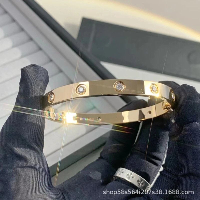 Unbranded Jewelry Screw-Motif Bangle Bracelet with Round Crystal Settings image 2