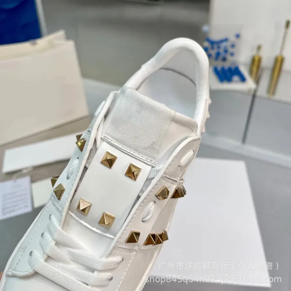 Valentino Garavani Rockstud Flat White Platform Sneakers - 23