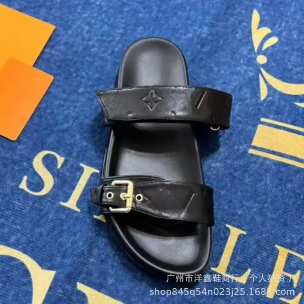 Louis Vuitton Monogram Slide Sandals Black - 10