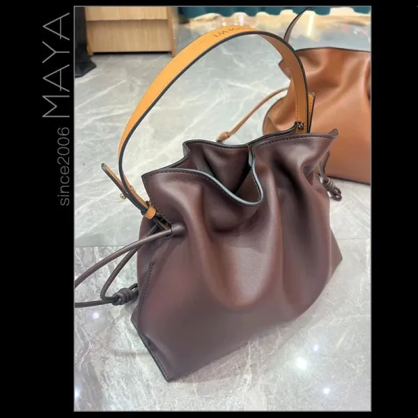 Loewe Flamenco Bucket Bag Mustard Yellow Handbags - 19