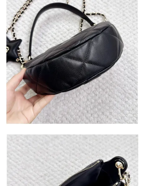 Chanel 22 Mini Quilted Half-Moon Bag Black Shoulder Bag - 26