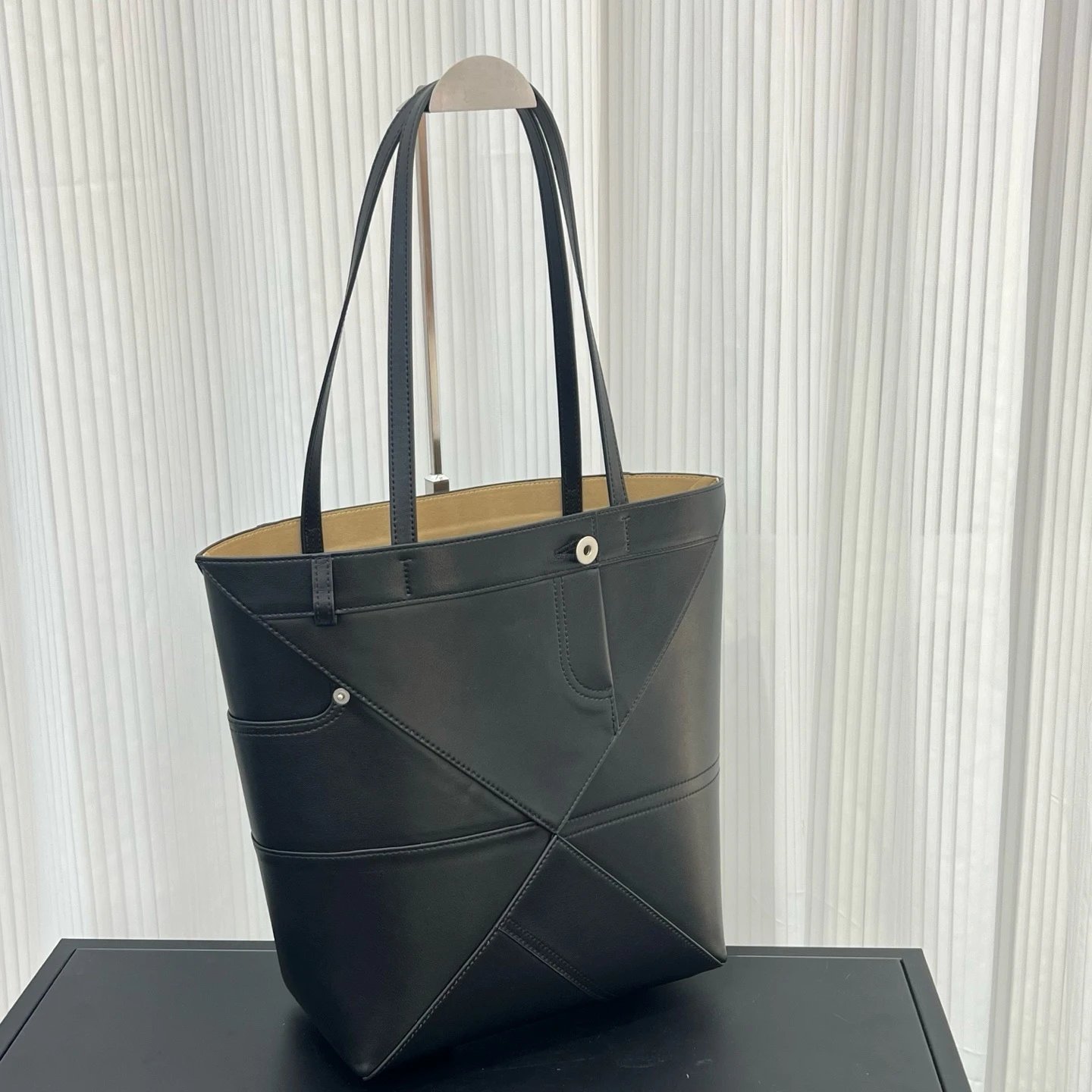 Loewe Puzzle Tote Black Leather Tote Bag - 12