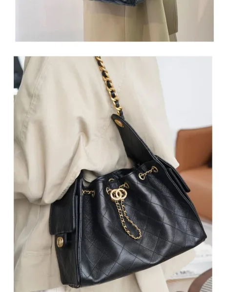 Chanel 22 Bag Black Quilted Leather Chain Shoulder Bag - 12