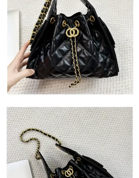 Chanel 22 Bag Black Quilted Leather Chain Shoulder Bag - 19