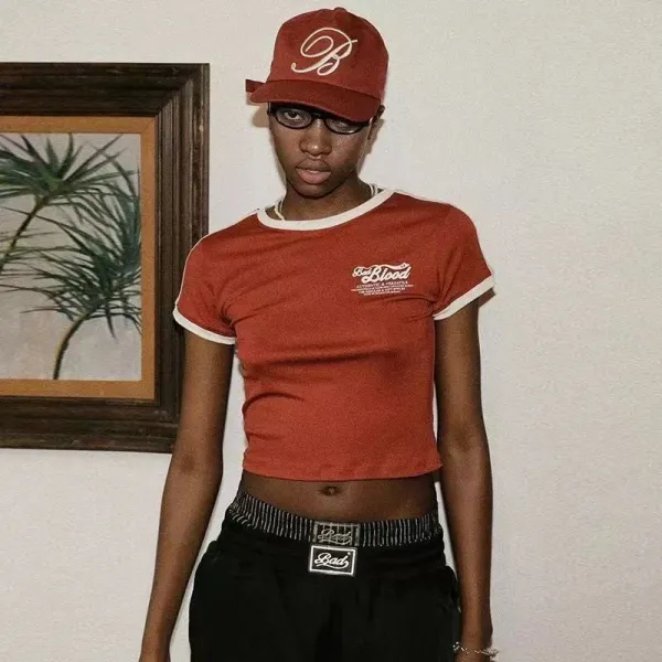 Saint Tears Blood Logo Ringer Tee Red - 8