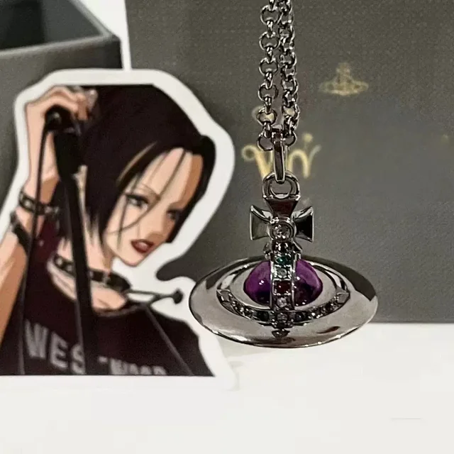 Unbranded Jewelry Saturn Orb Pendant Necklace with Cross Detail product detail image 12