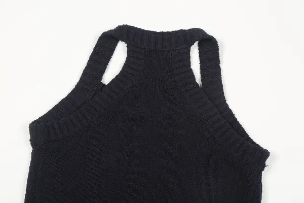 GRA Knit Halter Vest Top White - 12