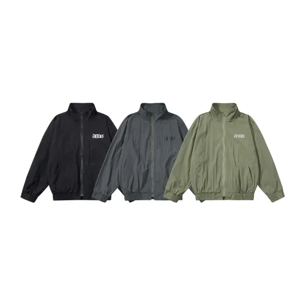 aeae Windbreaker Jacket Army Green Outerwear - 4