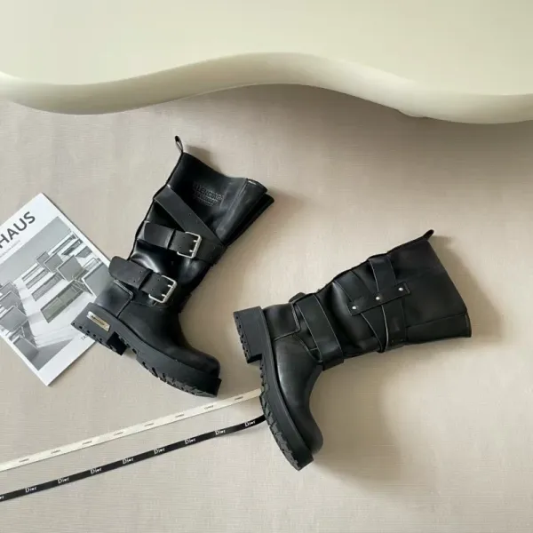 Dior x Maison Margiela Tabi-Inspired Buckle Boots Black Boots - 15