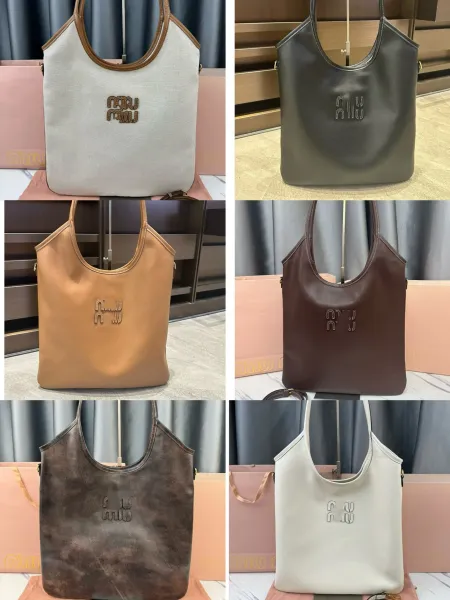Miu Miu Logo-Embossed Distressed Brown Tote Bag - 8