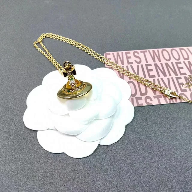 Unbranded Jewelry Saturn Orb Pendant Necklace with Cross Detail product detail image 6