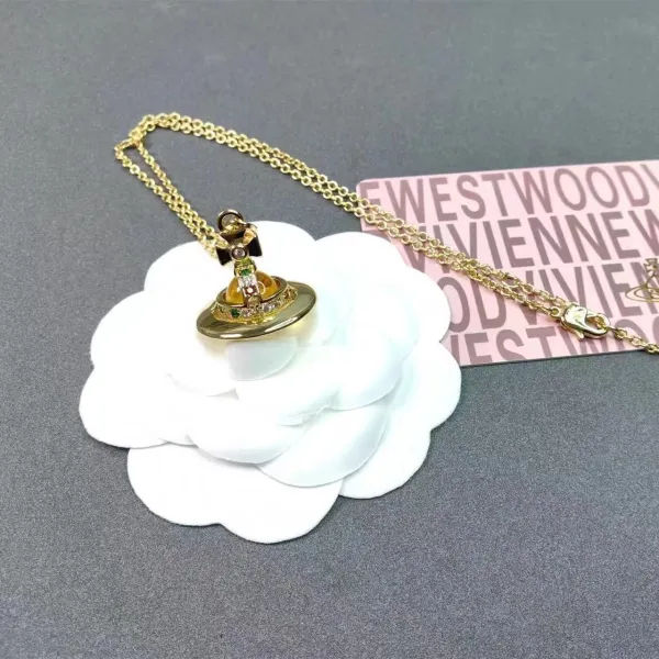 Vivienne Westwood Orb Cross Necklace Gold Multicolor Jewelry - 7