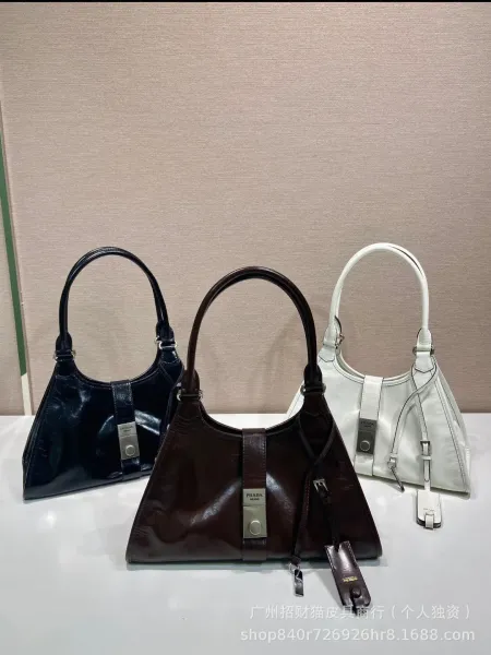 Design Patent Leather Hobo Bag in Deep Brown - 4