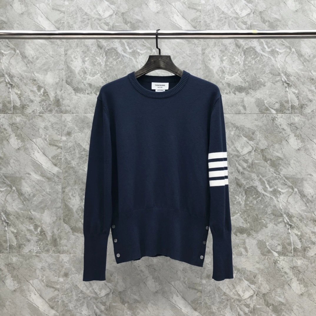 Thom Browne 4-Bar Stripe Crewneck Sweater Beige - 17