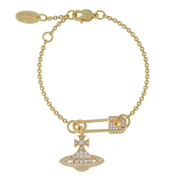 Vivienne Westwood Orb Safety Pin Bracelet Silver - 5
