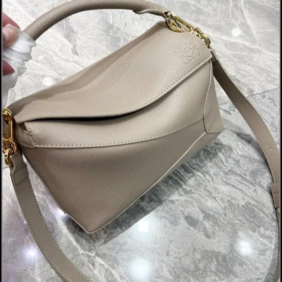 Loewe Puzzle Mini Bag Off-White Leather Shoulder Bag - 17
