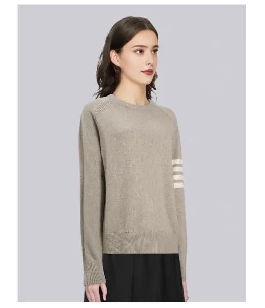 Thom Browne 4-Bar Stripe Crewneck Sweater Gray - 7