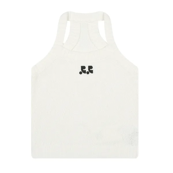 GRA Knit Halter Vest Top White - 7