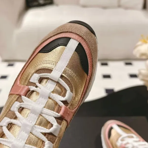 Chanel Sporty Chunky Sneakers Gold Pink White Sneakers - 7