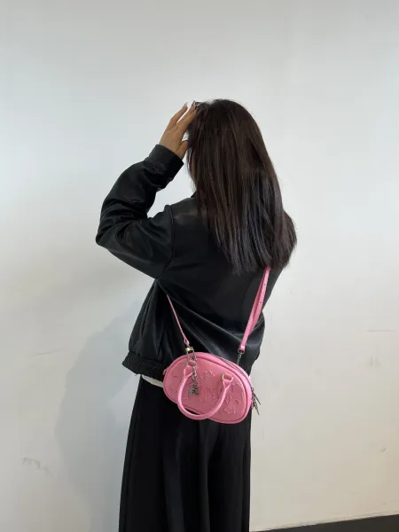 Chrome Hearts Mini Crossbody Bag Black Leather Handbag - 10