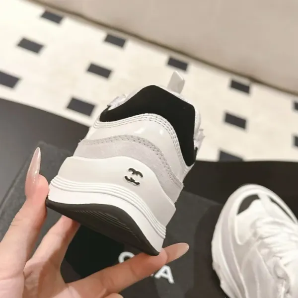 Chanel Sporty Chunky Sneakers Gold Pink White Sneakers - 15