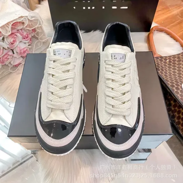 Chanel Tennis Classic White and Black Leather Sneakers - 3